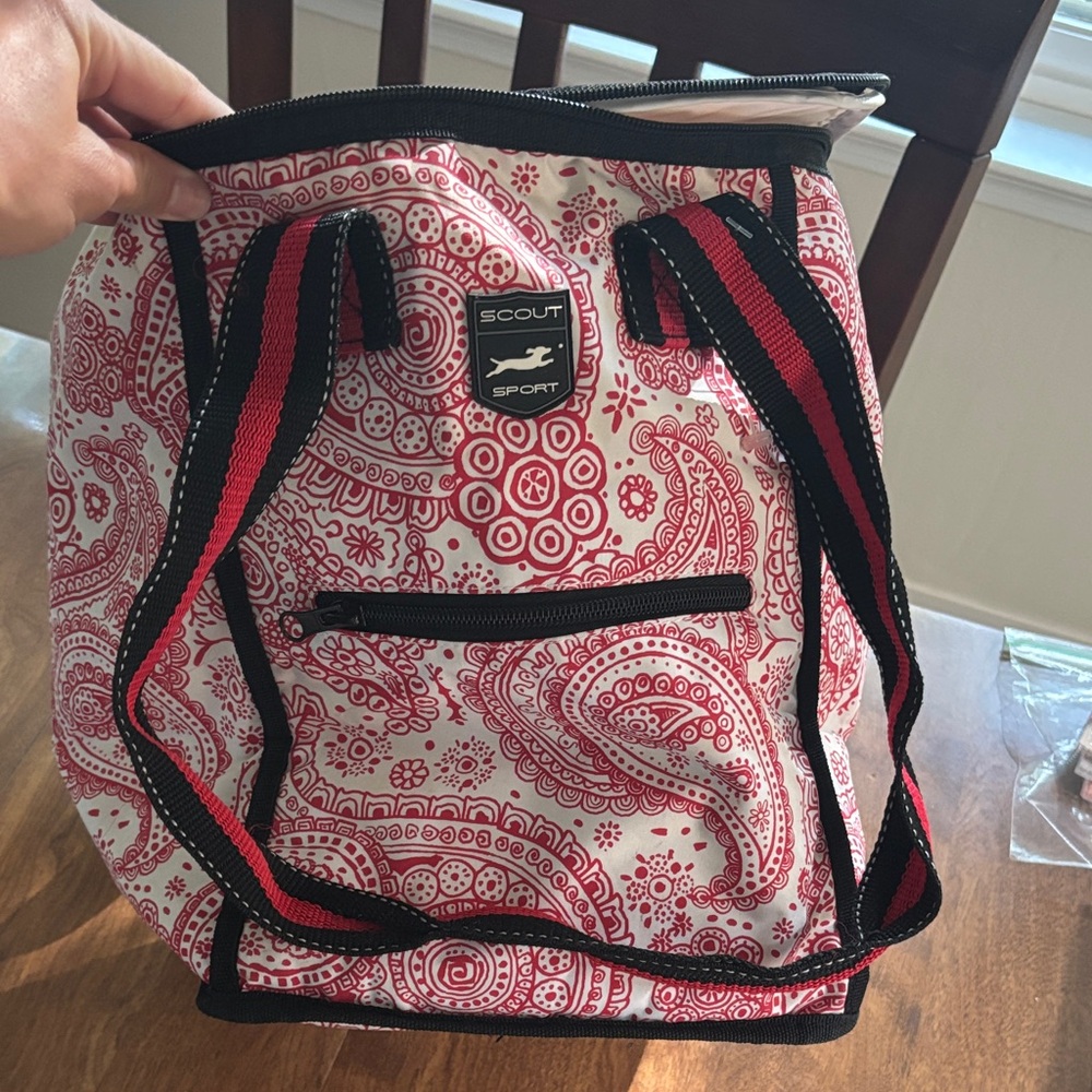 Scout Red and White Paisley Tote Bag